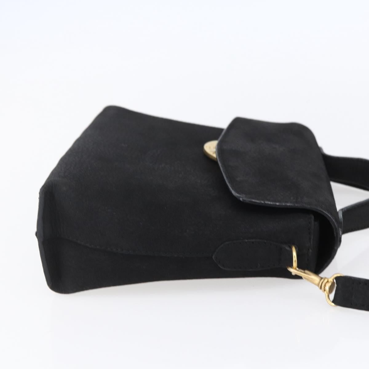 Celine Circle Logo Shoulder Bag Leather Black Leather Shoulder Bag Bag