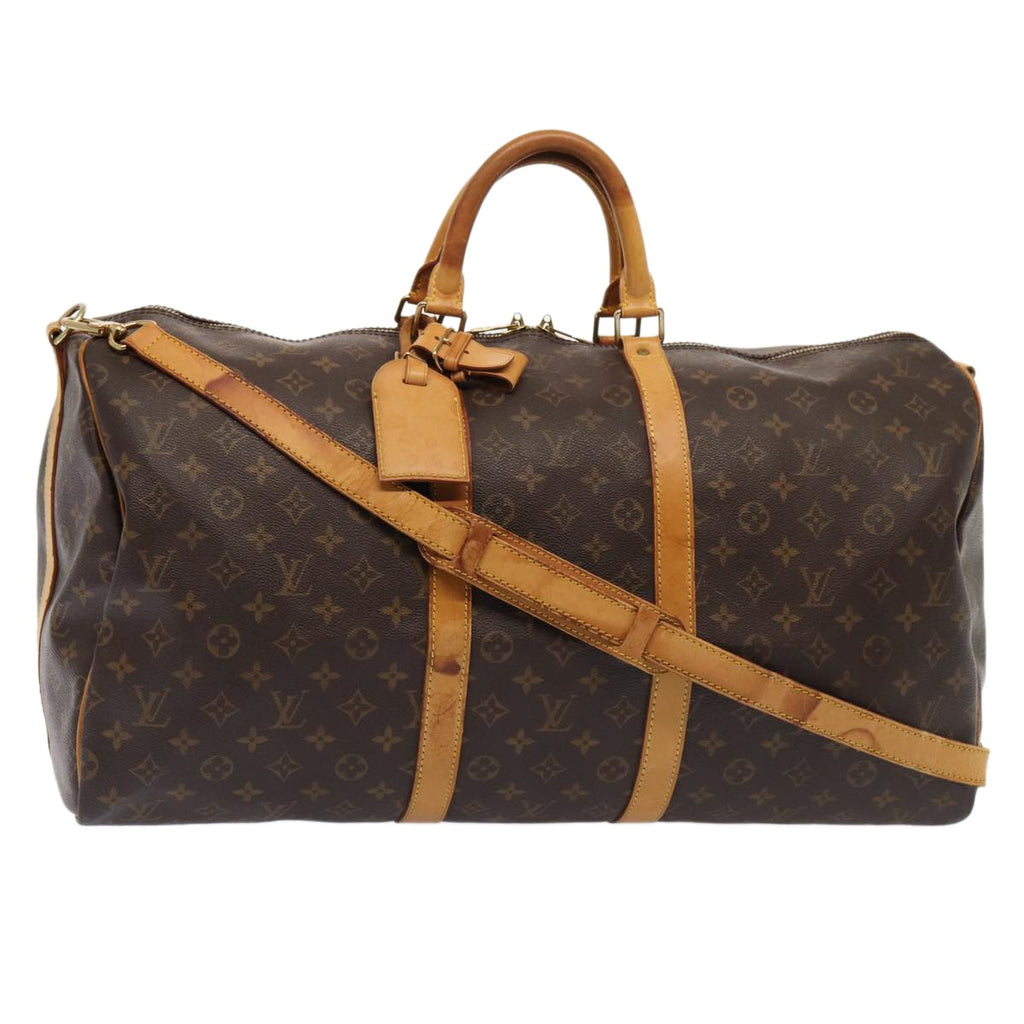 Louis Vuitton Keepall Bandouliere Bag Monogram Canvas Brown Canvas Travel Bag