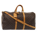Louis Vuitton Keepall Bandouliere Bag Monogram Canvas Brown Canvas Travel Bag