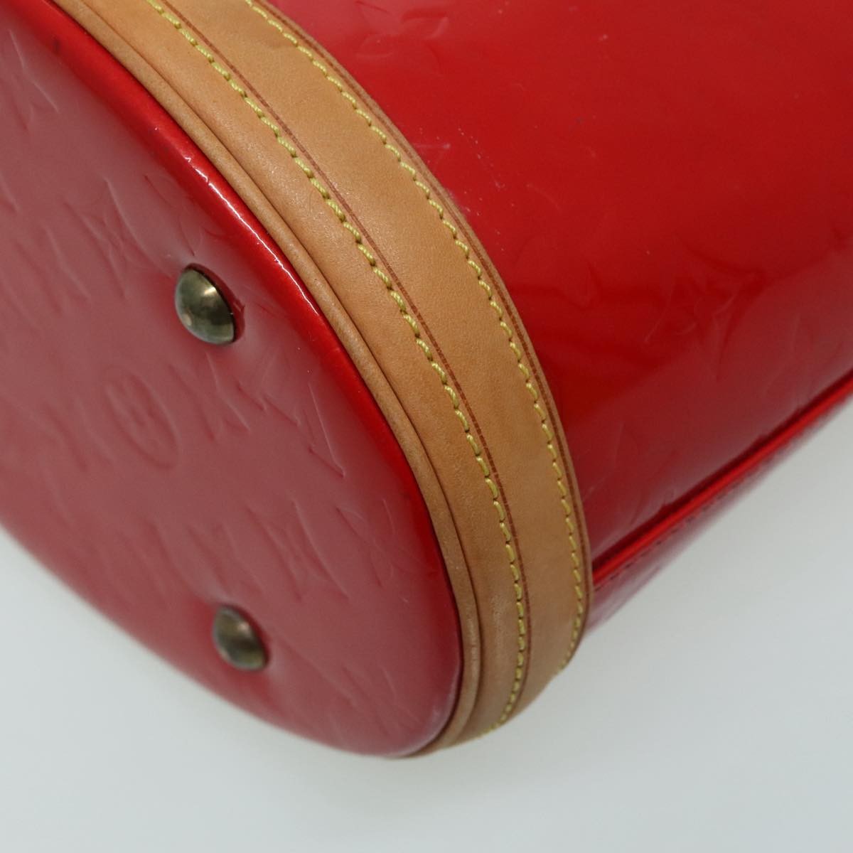 Louis Vuitton Bucket Bag Monogram Vernis Red Patent_Leather Shoulder Bag