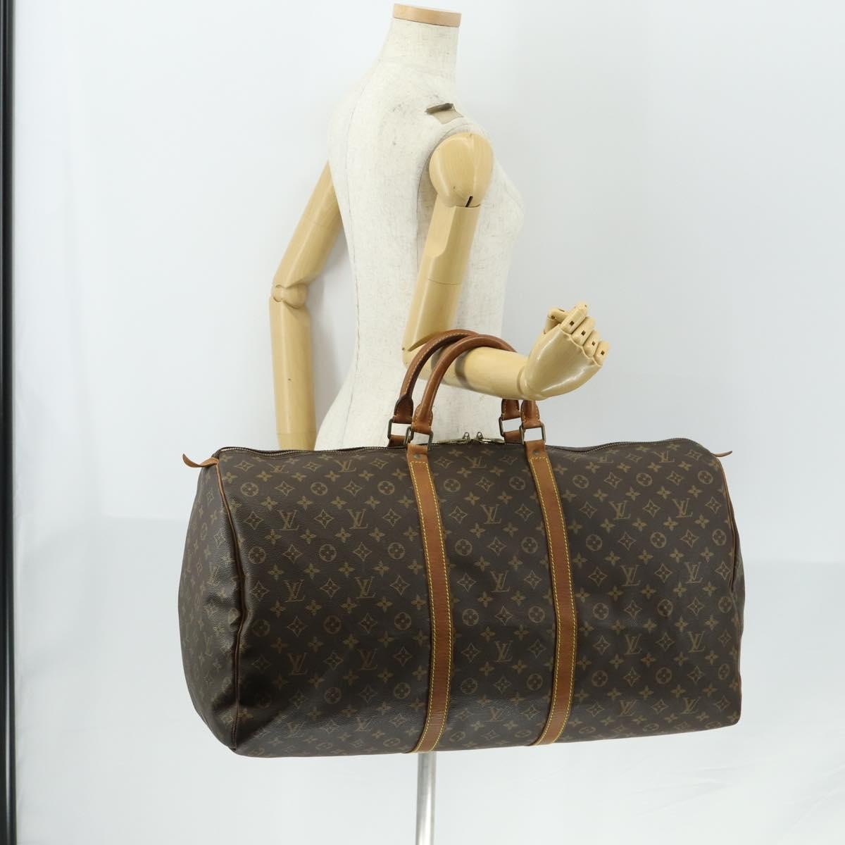 Louis Vuitton Keepall Bag Monogram Canvas Brown Canvas Travel Bag