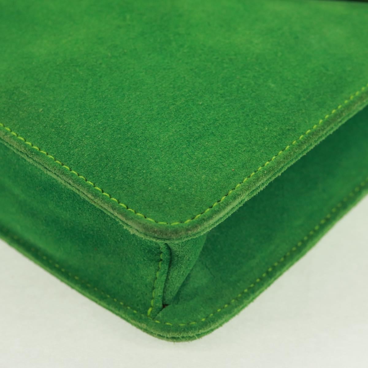 Celine Vintage Shoulder Bag Suede Green Suede Shoulder Bag Bag