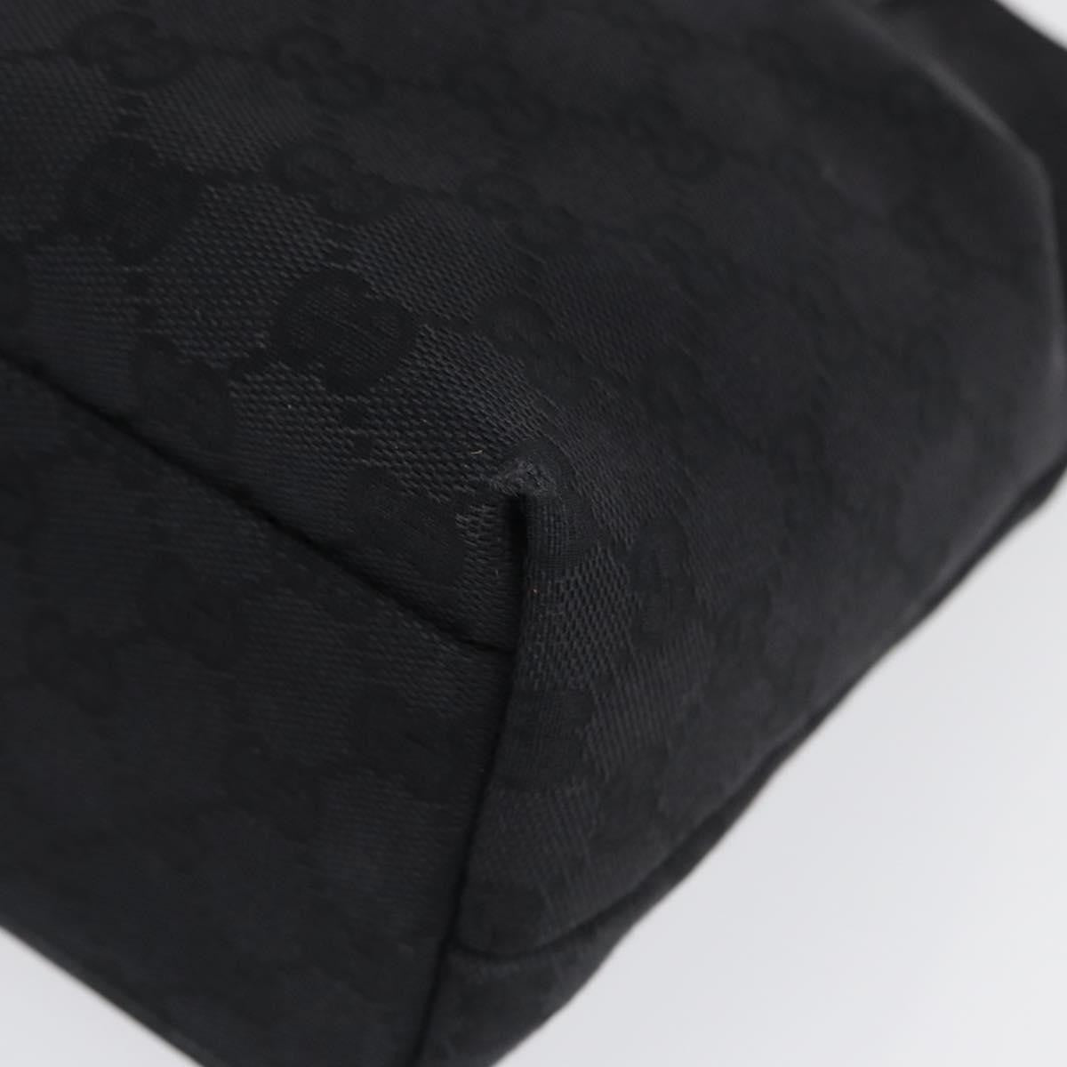 Gucci Double Pocket Tote Gg Canvas Black Canvas Handbag (Pre-Owned)