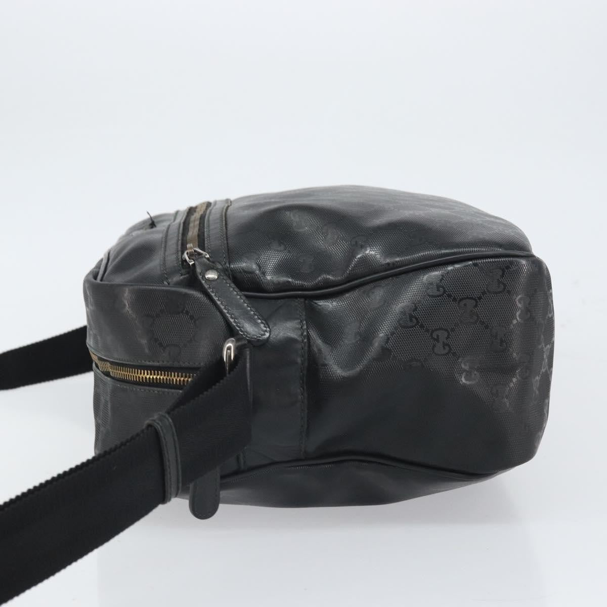 Gucci Zip Messenger Bag Gg Imprime Black Canvas Shoulder Bag Bag (Pre-Owned)