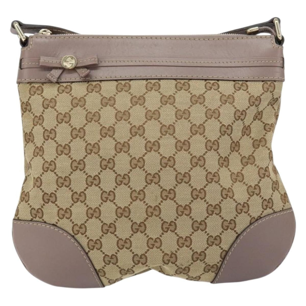 Gucci Mayfair Messenger Bag Gg Canvas And Leather Beige Canvas Shoulder Bag Bag (Pre-Owned)