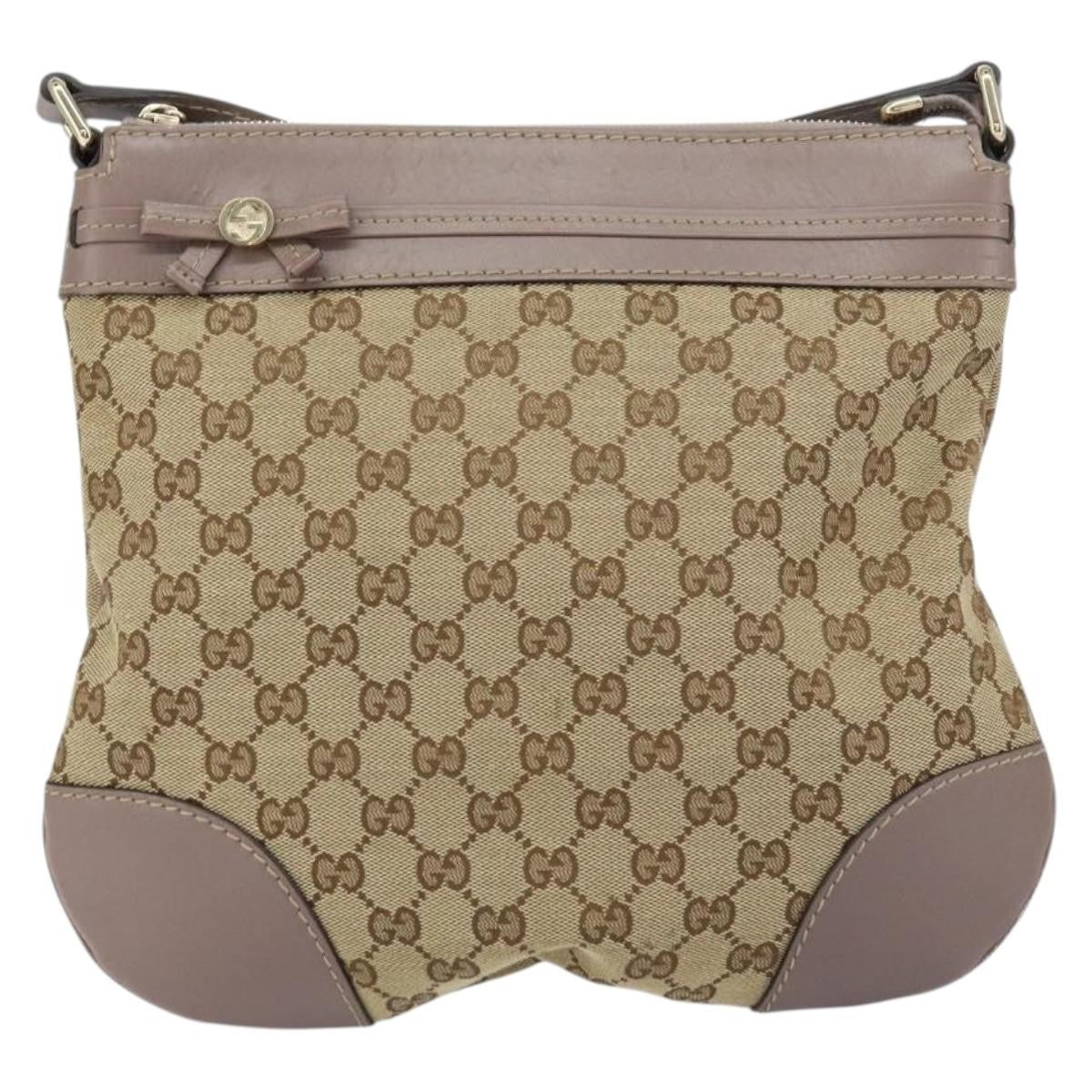Gucci Mayfair Messenger Bag Gg Canvas And Leather Beige Canvas Shoulder Bag Bag (Pre-Owned)