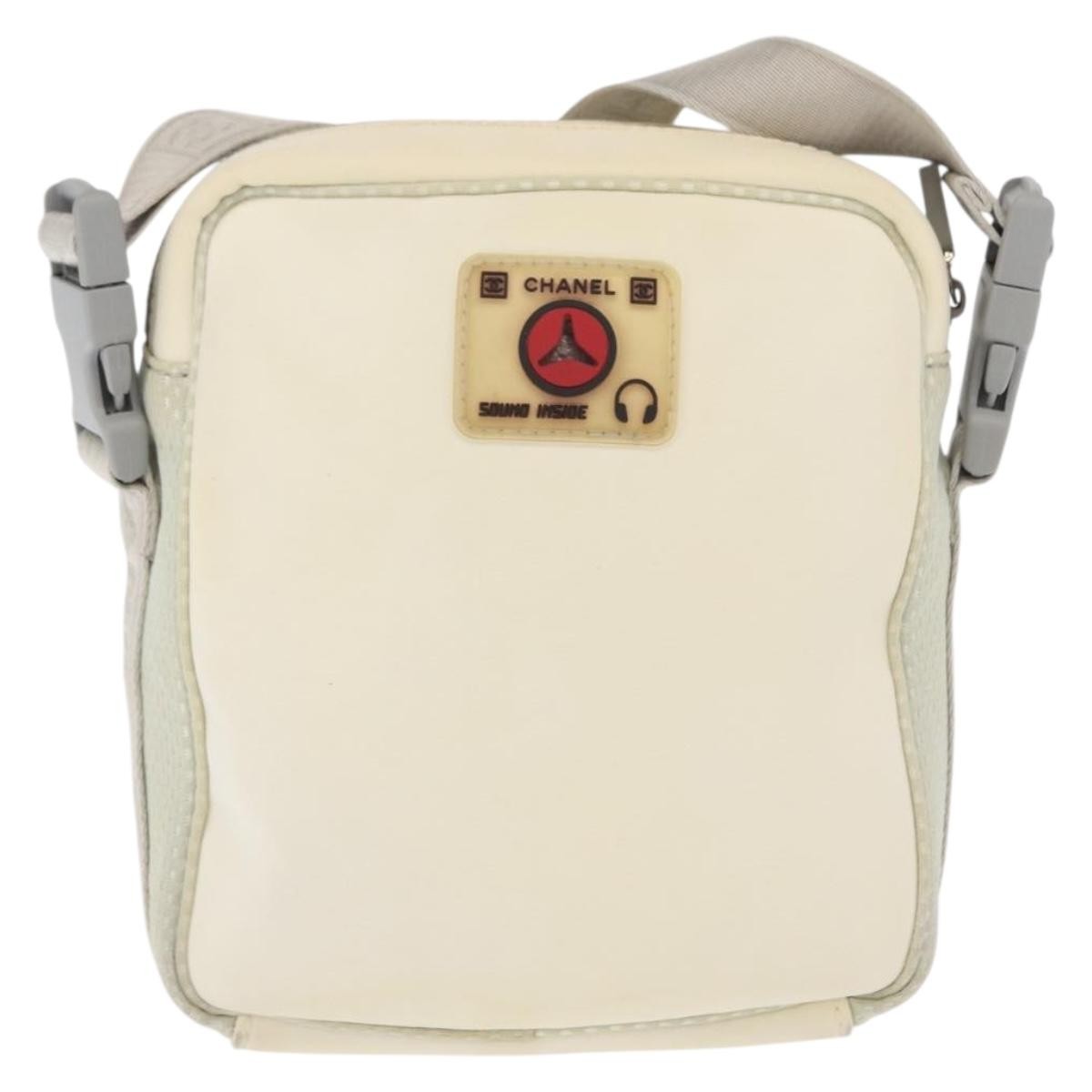 Chanel Sport Line Camera Crossbody Bag Nylon White Nylon Shoulder Bag Bag