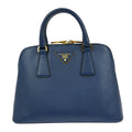 Prada Promenade Bag Saffiano Leather Blue Leather Handbag