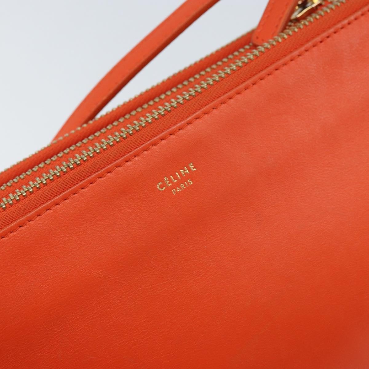 Celine Trio Crossbody Bag Leather Orange Leather Shoulder Bag Bag
