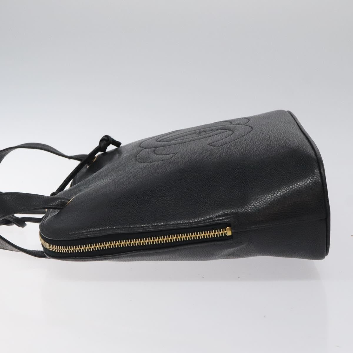 Chanel Vintage Cc Dome Bag Caviar Black Calfskin Handbag
