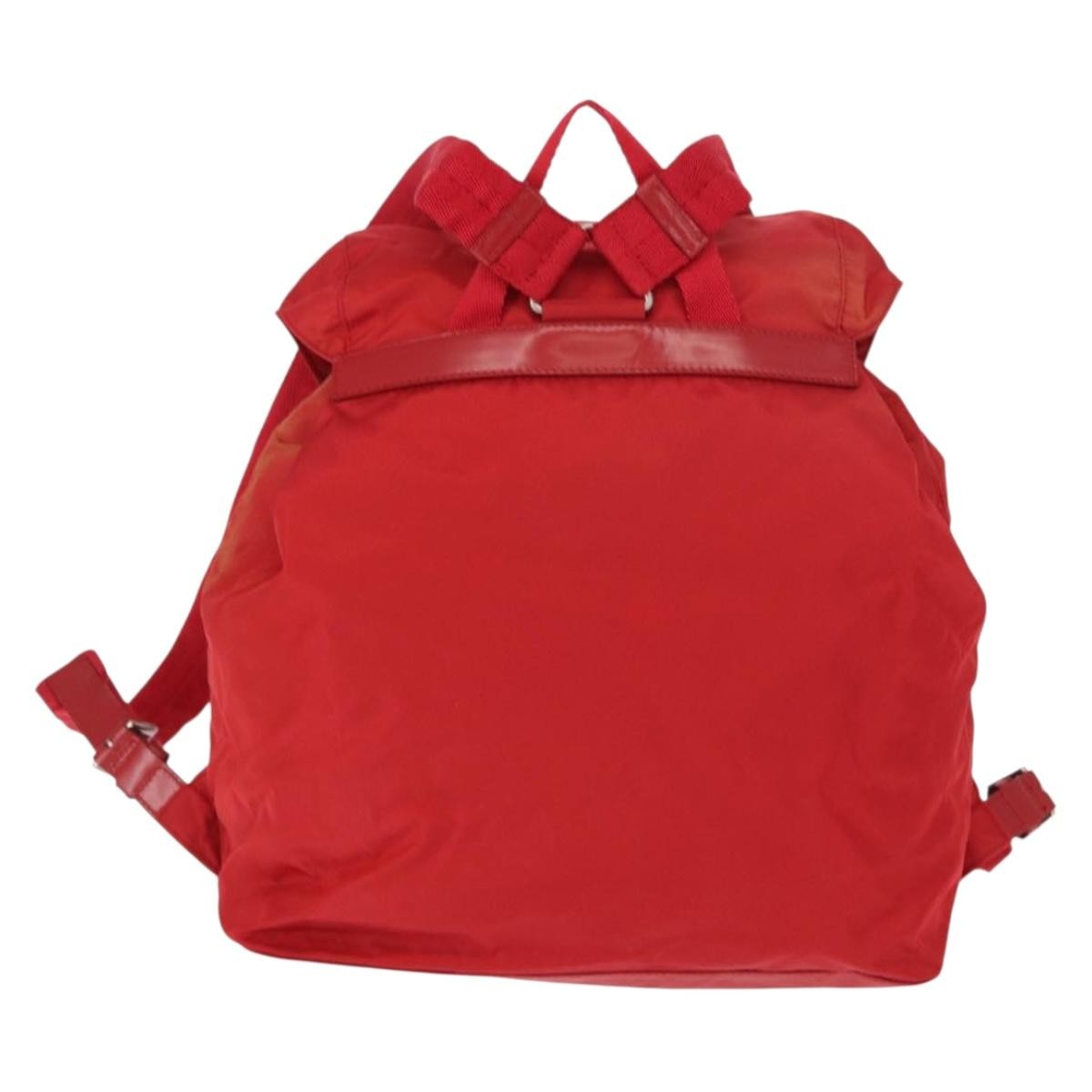 Prada Double Front Pocket Backpack Tessuto Red Nylon Backpack Bag