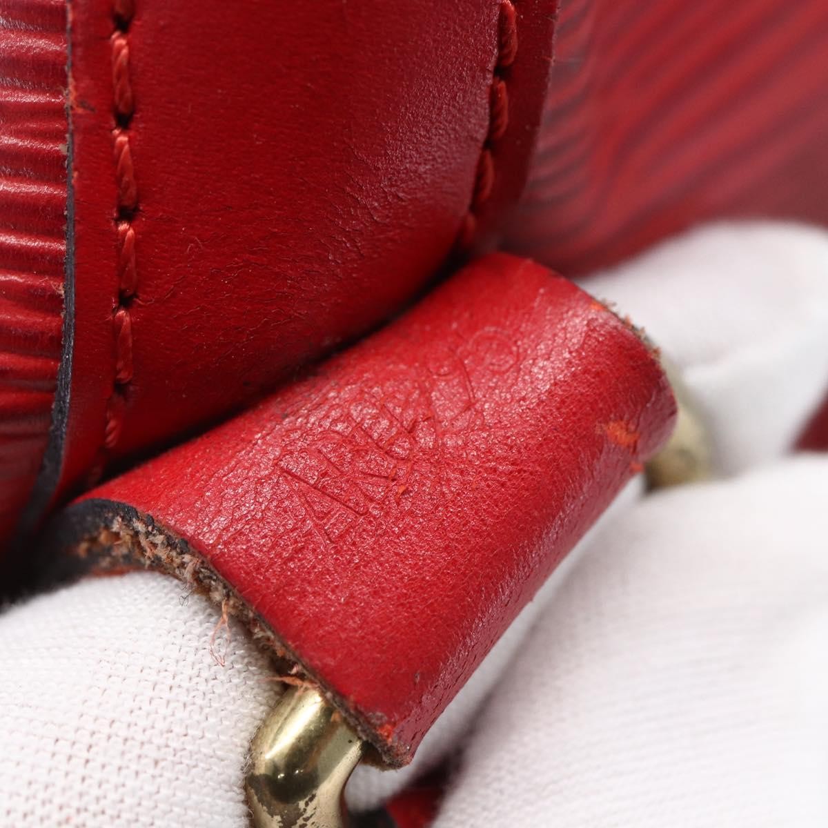 Louis Vuitton Noe Shoulder Bag Leather Red Leather Shoulder Bag