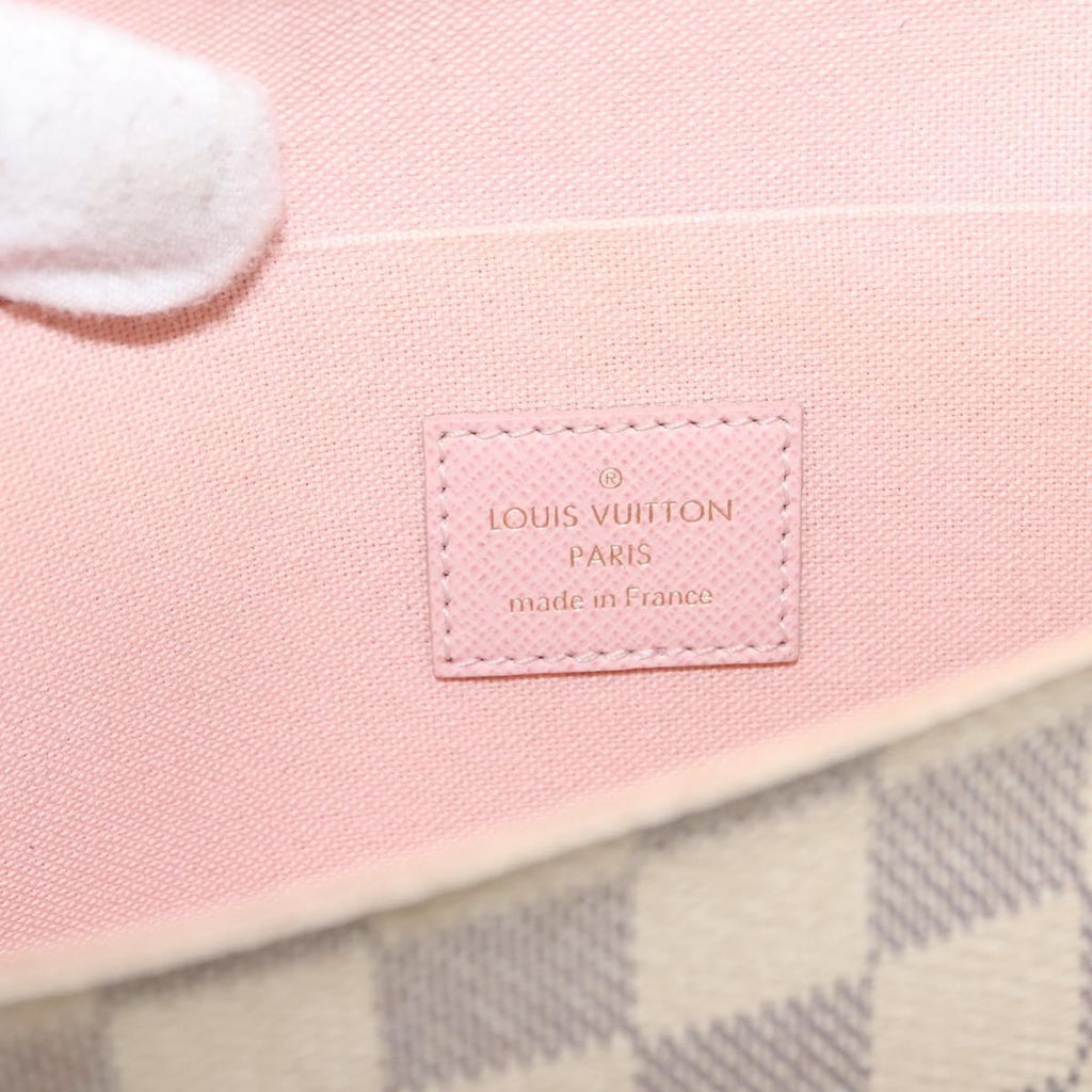 Louis Vuitton Felicie Pochette Damier White Canvas Clutche & Pouche Bag