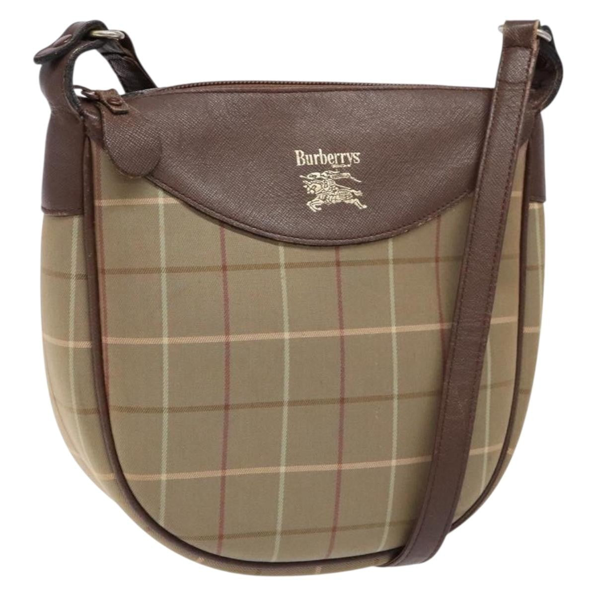 Burberry Nova Check Shoulder Bag Canvas Beige Canvas Shoulder Bag