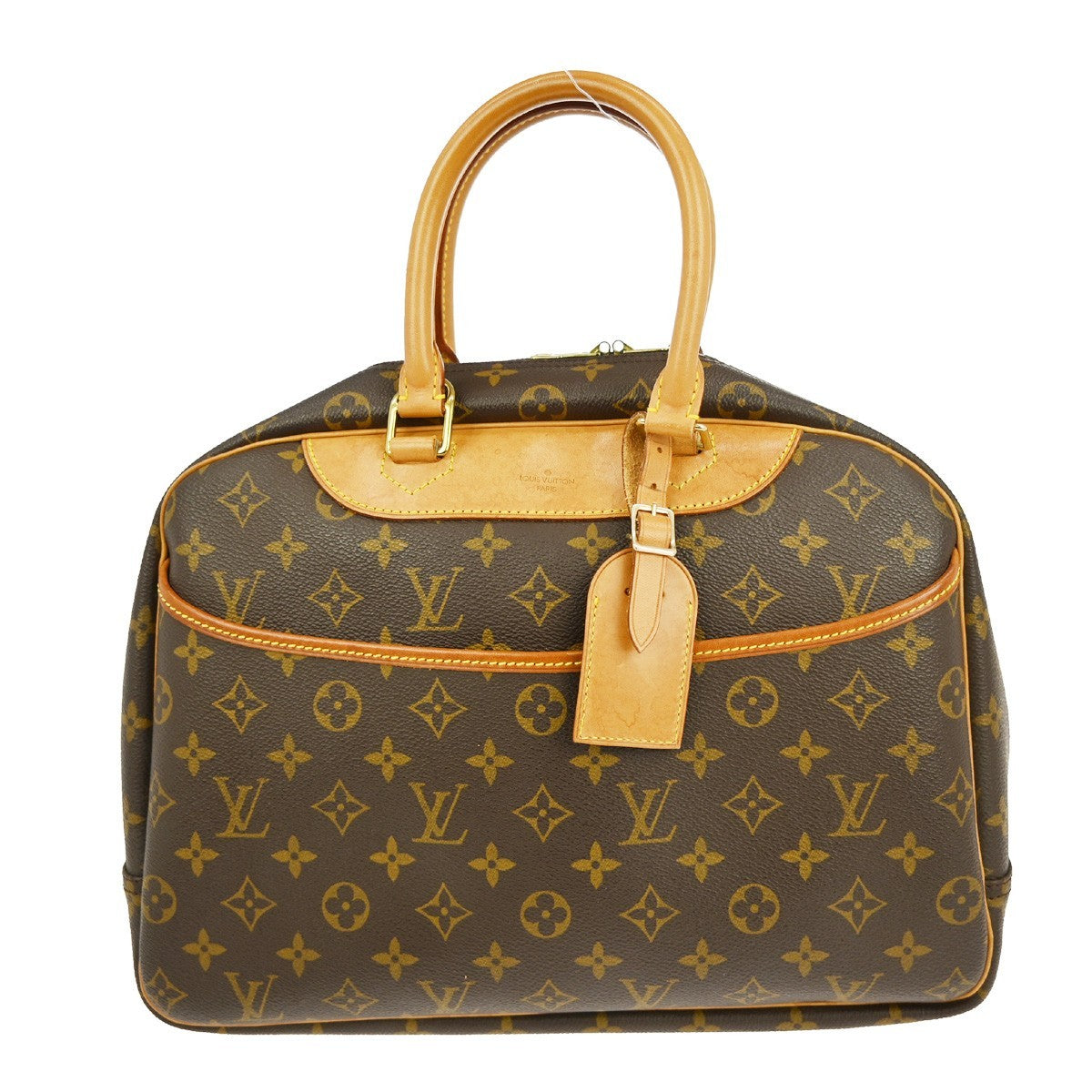 Louis Vuitton Deauville Handbag Monogram Canvas Brown Canvas Handbag