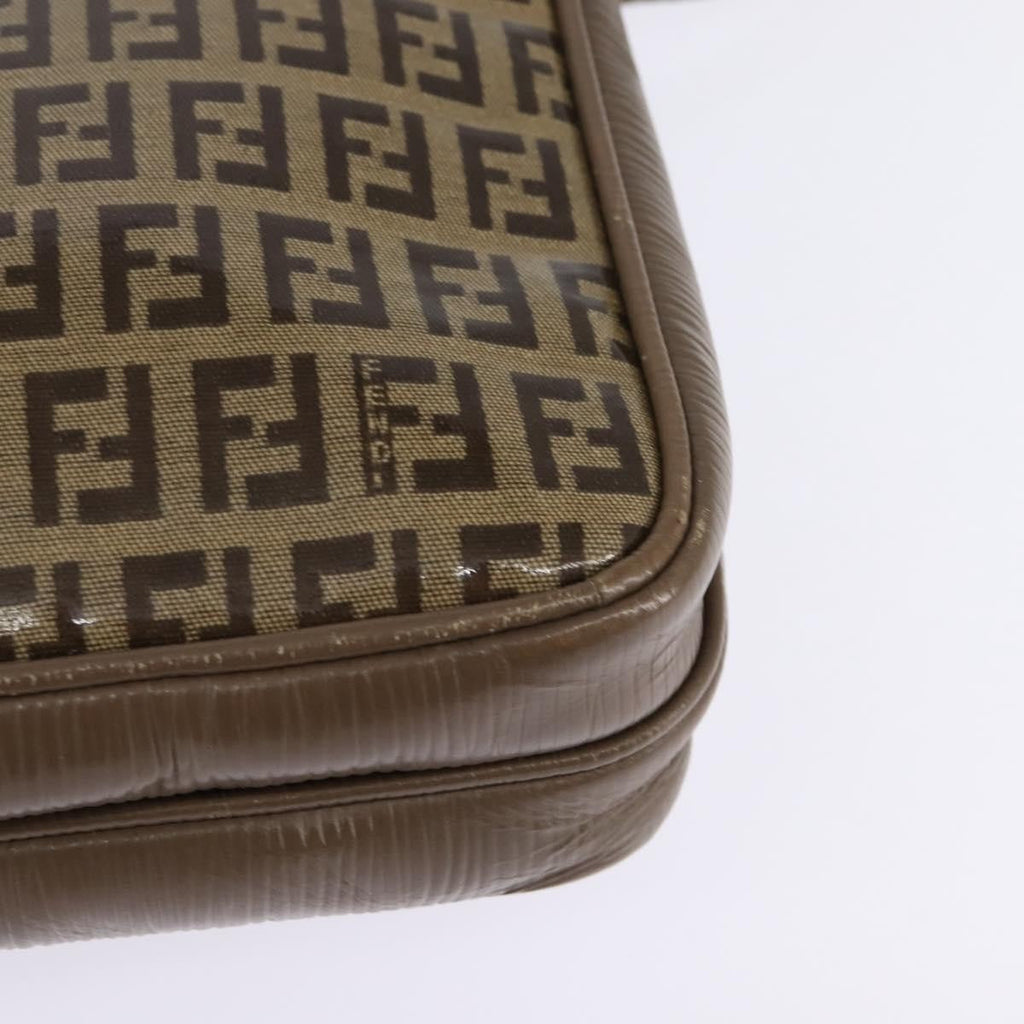 Fendi Vintage Zip Crossbody Bag Zucchino Canvas Beige Canvas Shoulder Bag Bag