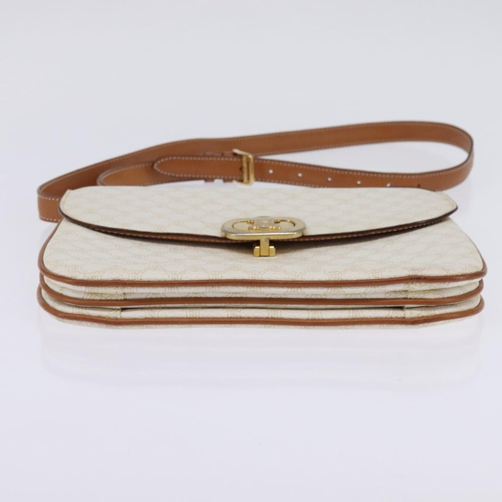 Celine Macadam Shoulder Bag Pvc Leather White Canvas Bag