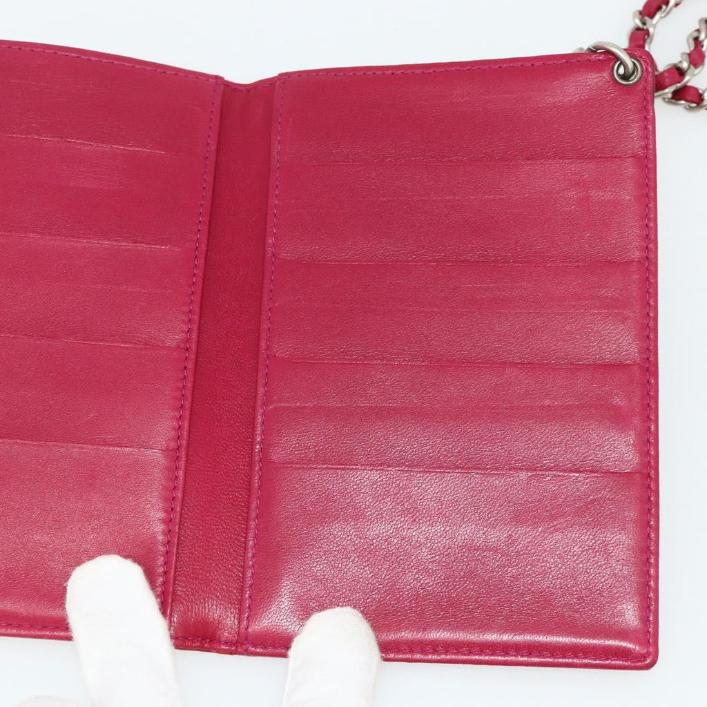Chanel Vintage Cc Bifold Card Holder Patent Leather Red Patent_Leather Card Holders Accessory