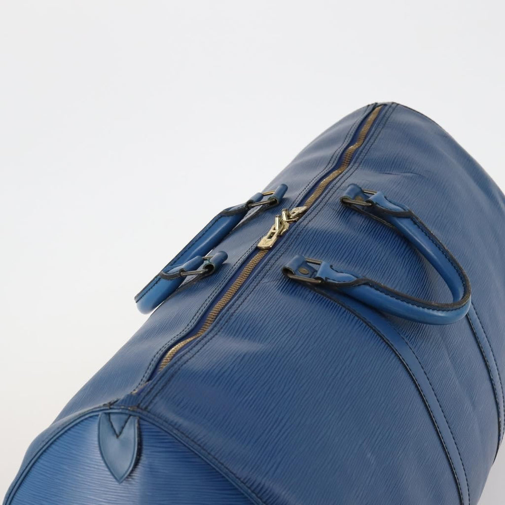 Louis Vuitton Keepall Bag Epi Leather Blue Leather Travel Bag