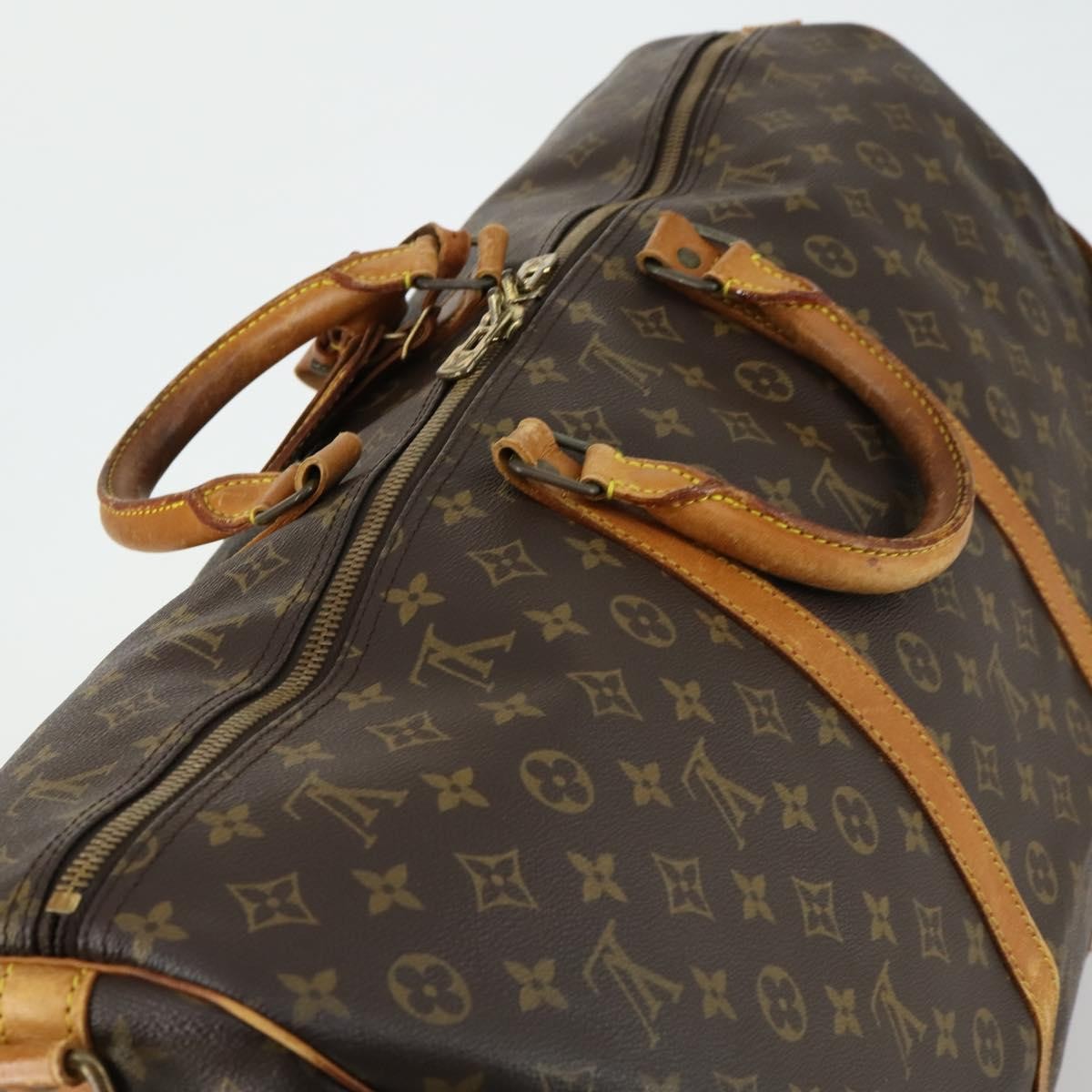 Louis Vuitton Keepall Bandouliere Bag Monogram Canvas Brown Canvas Travel Bag