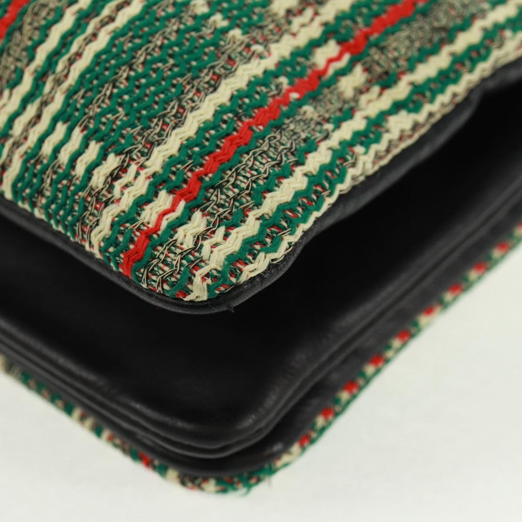 Celine Trio Crossbody Bag Tweed Green Tweed Shoulder Bag Bag