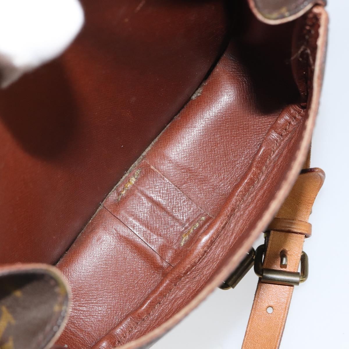 Louis Vuitton Cartouchiere Handbag Monogram Canvas Brown Canvas Shoulder Bag