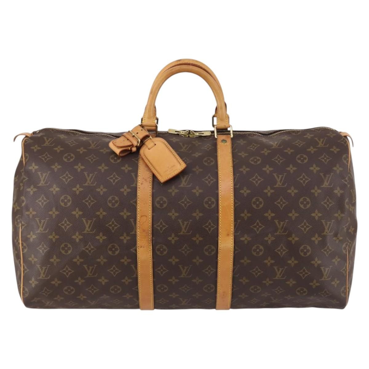 Louis Vuitton Keepall Bag Monogram Canvas Brown Canvas Travel Bag