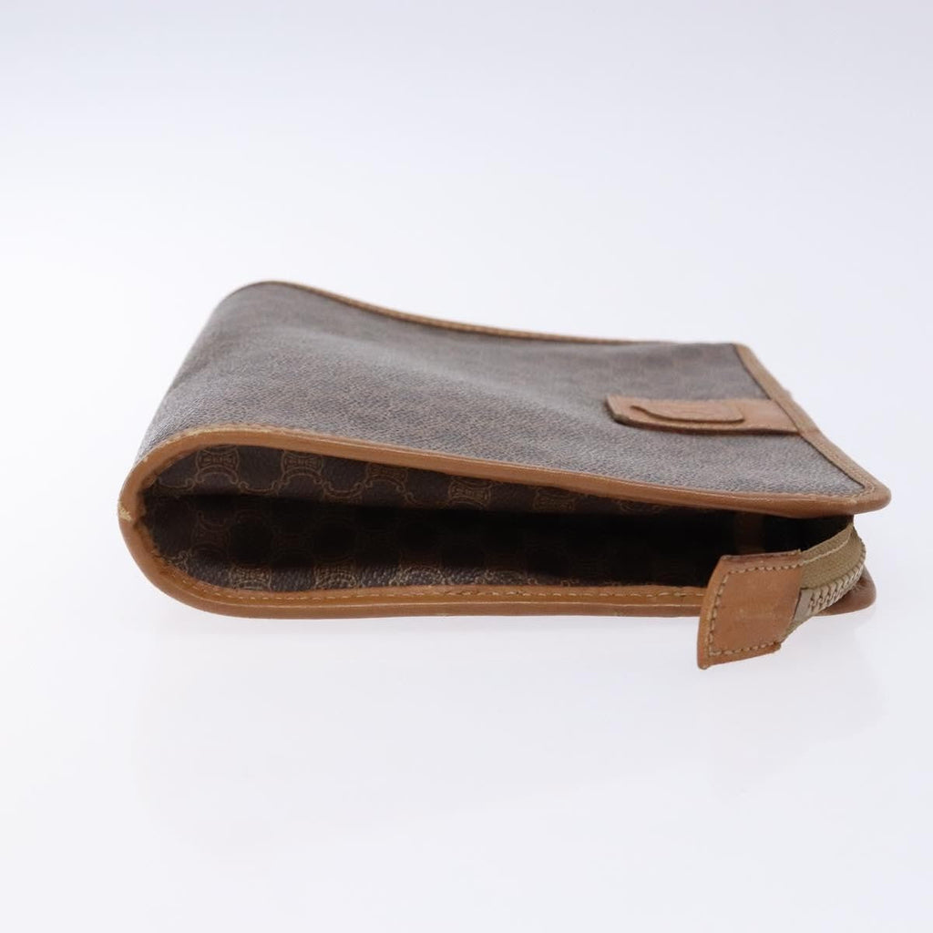 Celine Macadam Pochette Canvas And Leather Brown Canvas Clutche & Pouche Bag