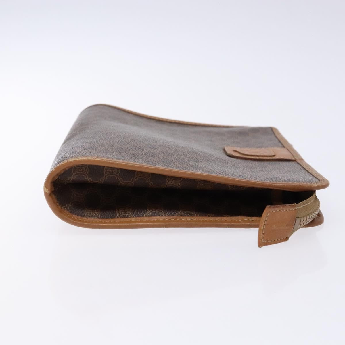 Celine Macadam Pochette Canvas And Leather Brown Canvas Clutche & Pouche Bag