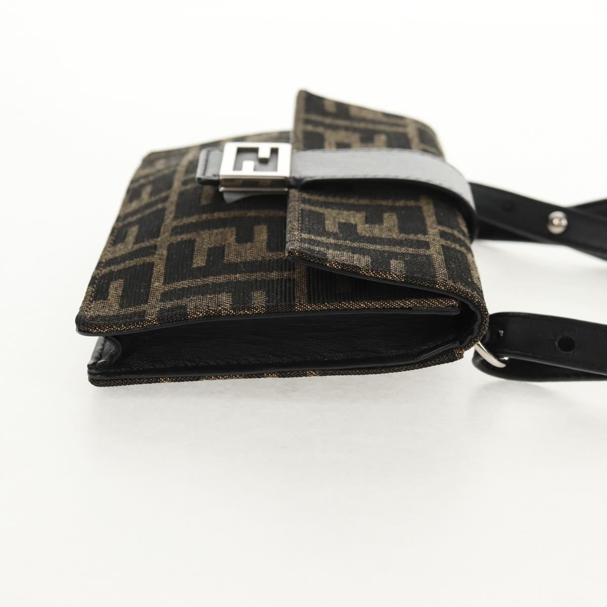 Fendi Baguette Convertible Belt Bag Zucca Canvas Black Canvas Bag