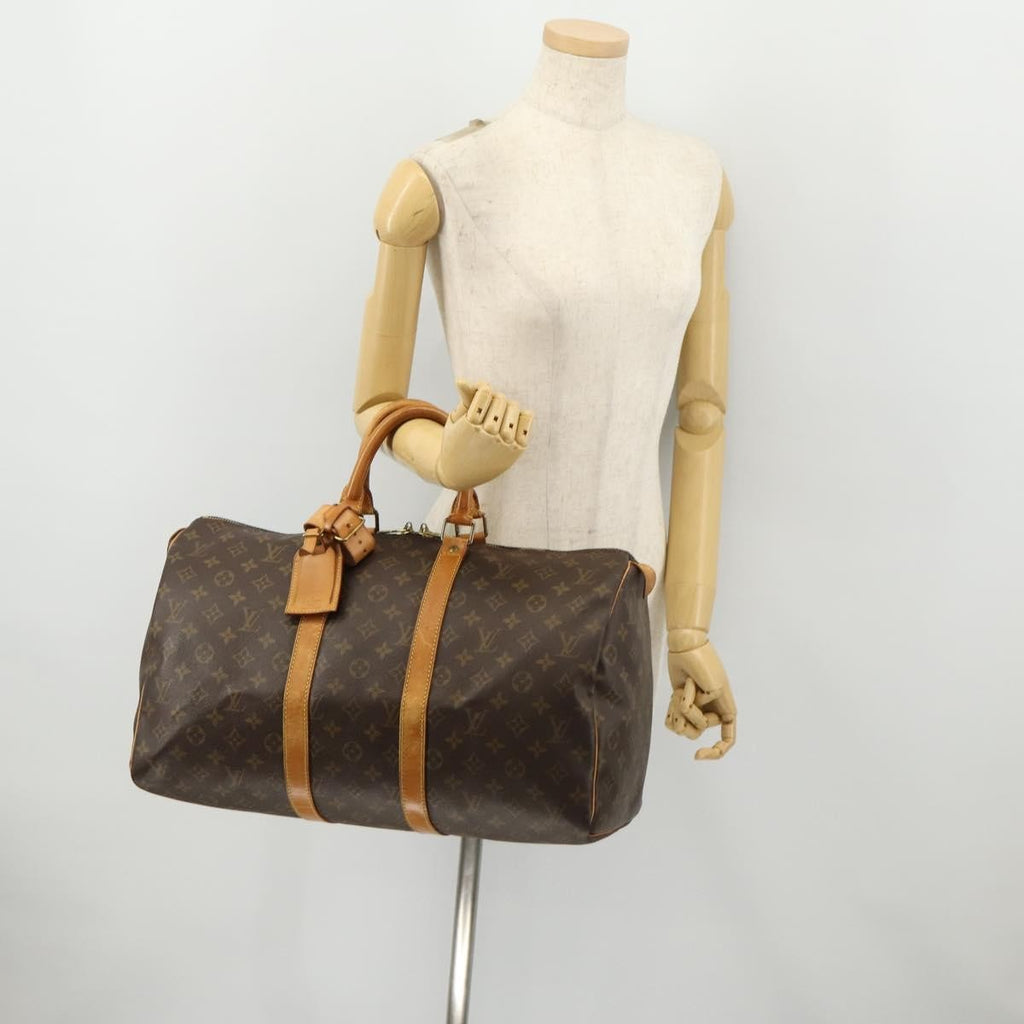 Louis Vuitton Keepall Bag Monogram Canvas Brown Canvas Travel Bag