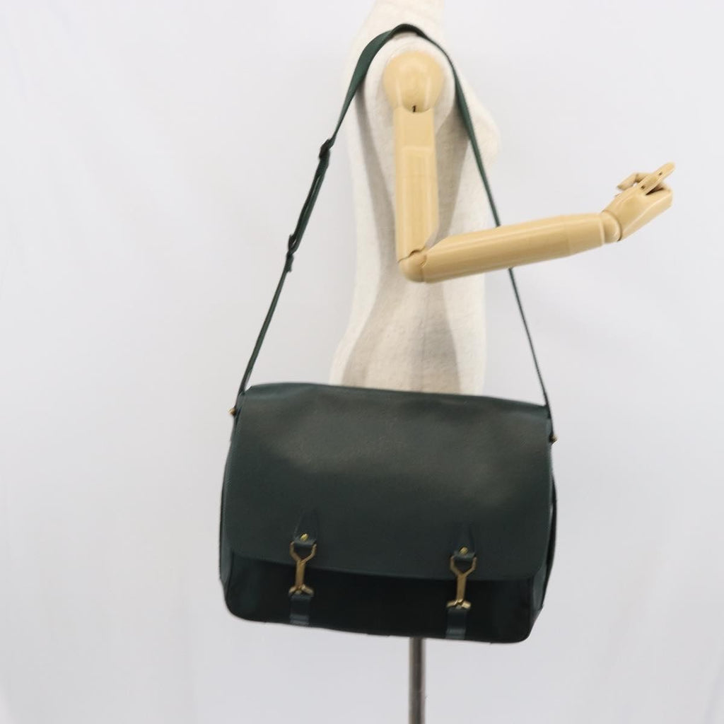 Louis Vuitton Dersou Bag Taiga Leather And Canvas Green Leather Shoulder Bag