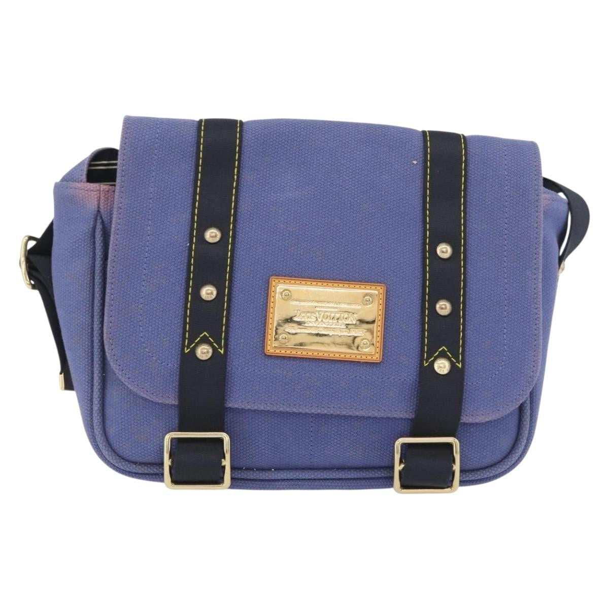 Louis Vuitton Antigua Besace Messenger Bag Canvas Blue Canvas Shoulder Bag