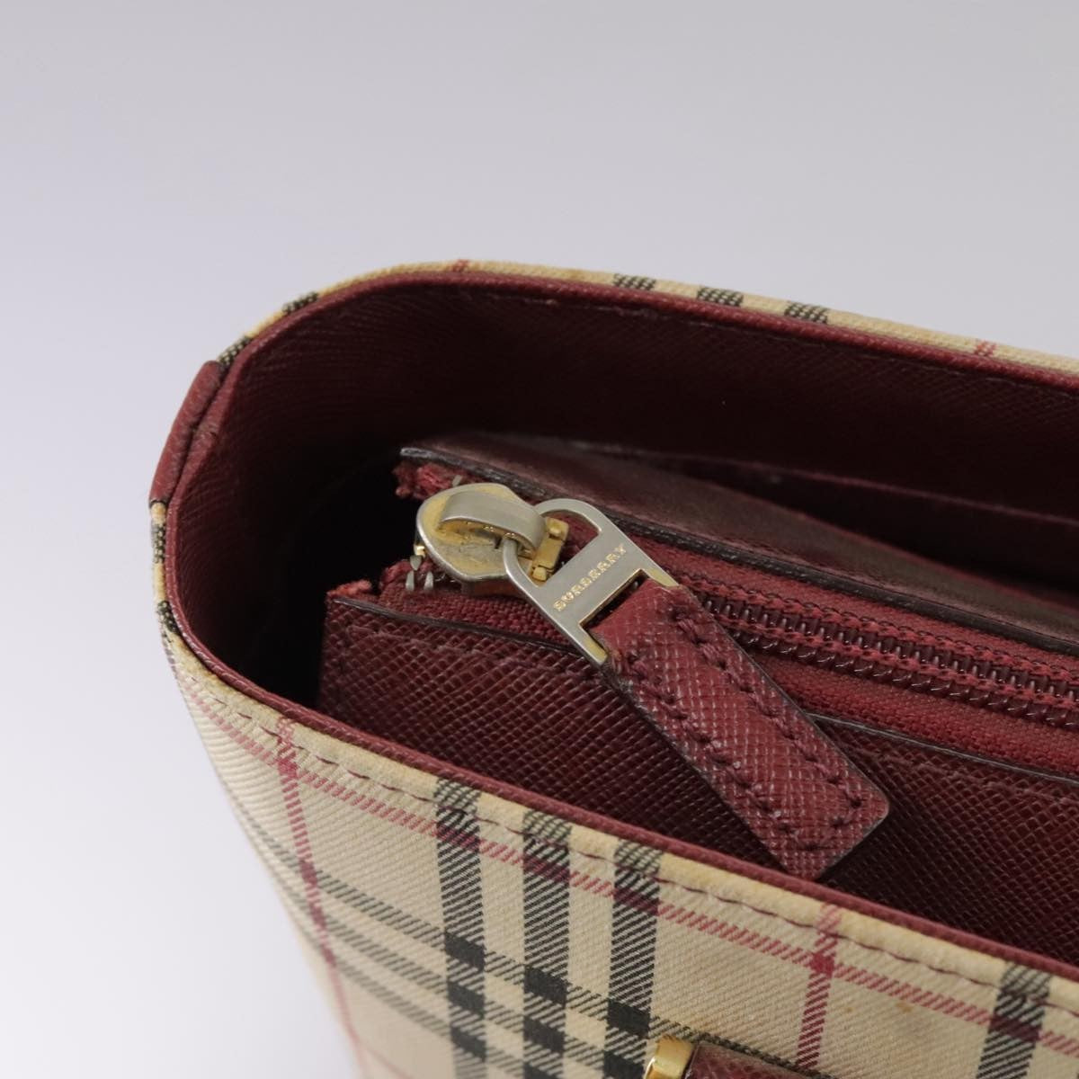 Burberry Nova Check Tote Canvas And Leather Beige Canvas Tote Bag