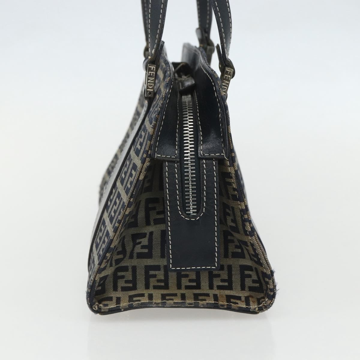 Fendi Vintage Satchel Zucchino Canvas Navy Canvas Handbag