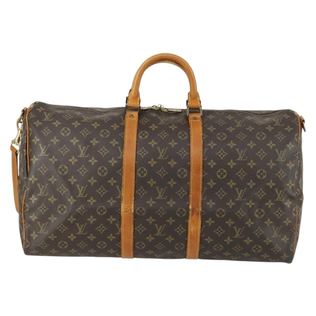 Louis Vuitton Keepall Bandouliere Bag Monogram Canvas Brown Canvas Travel Bag