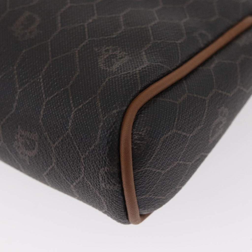 Christian Dior Vintage Honeycomb Zip Pouch Coated Canvas Black Pvc Clutche & Pouche Bag (Pre-Owned)