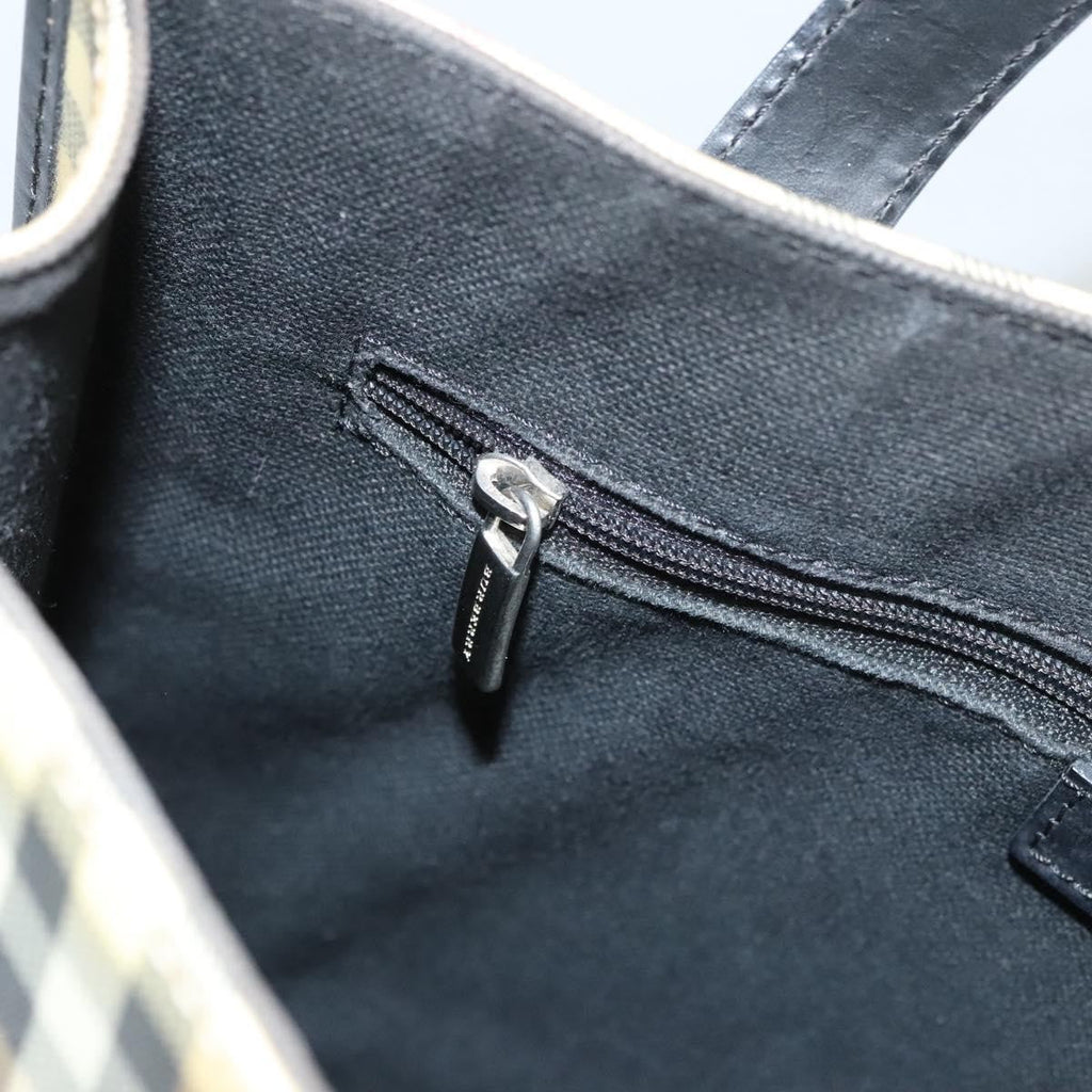 Burberry Nova Check Tote Canvas Check Pattern Beige Canvas Tote Bag