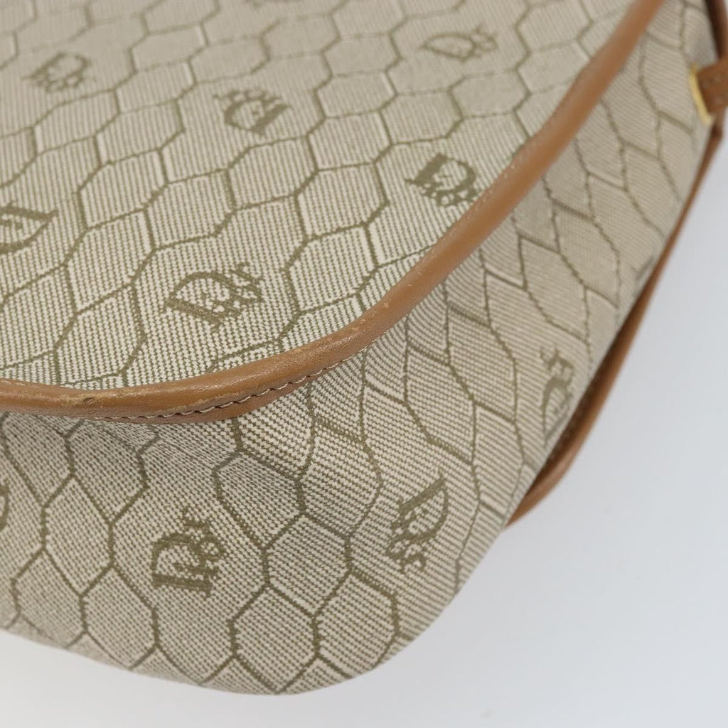 Christian Dior Vintage Honeycomb Shoulder Bag Canvas Beige Pvc,Canvas Shoulder Bag Bag (Pre-Owned)
