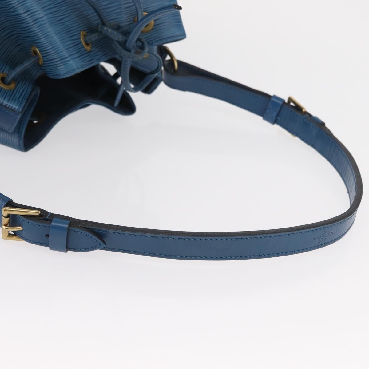 Louis Vuitton Petit Noe Handbag Epi Leather Blue Leather Shoulder Bag
