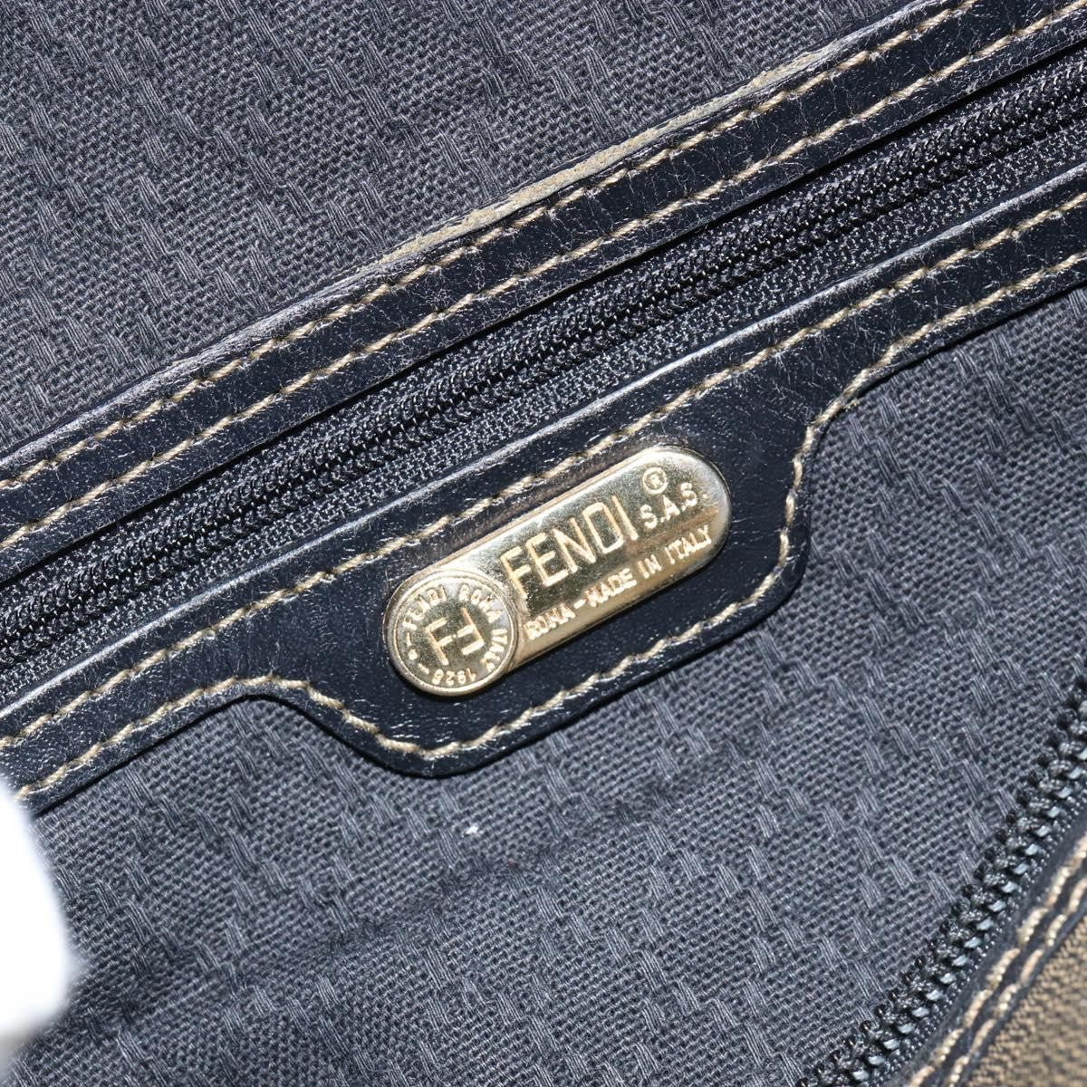 Fendi Vintage Pequin Boston Bag Coated Canvas Brown Canvas Handbag