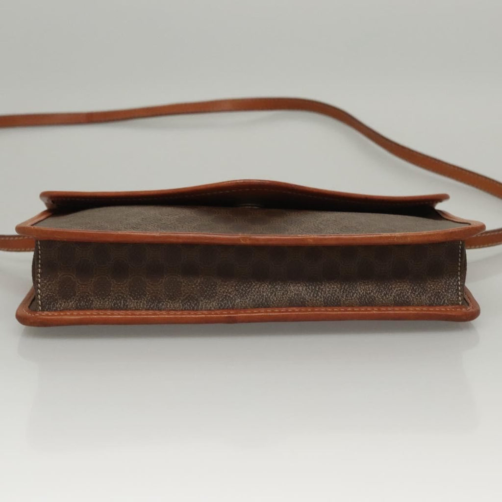 Celine Vintage Macadam Shoulder Bag Canvas And Leather Brown Canvas Shoulder Bag Bag