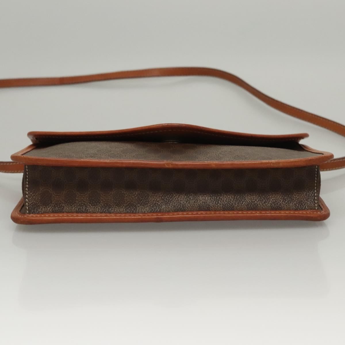 Celine Vintage Macadam Shoulder Bag Canvas And Leather Brown Canvas Shoulder Bag Bag