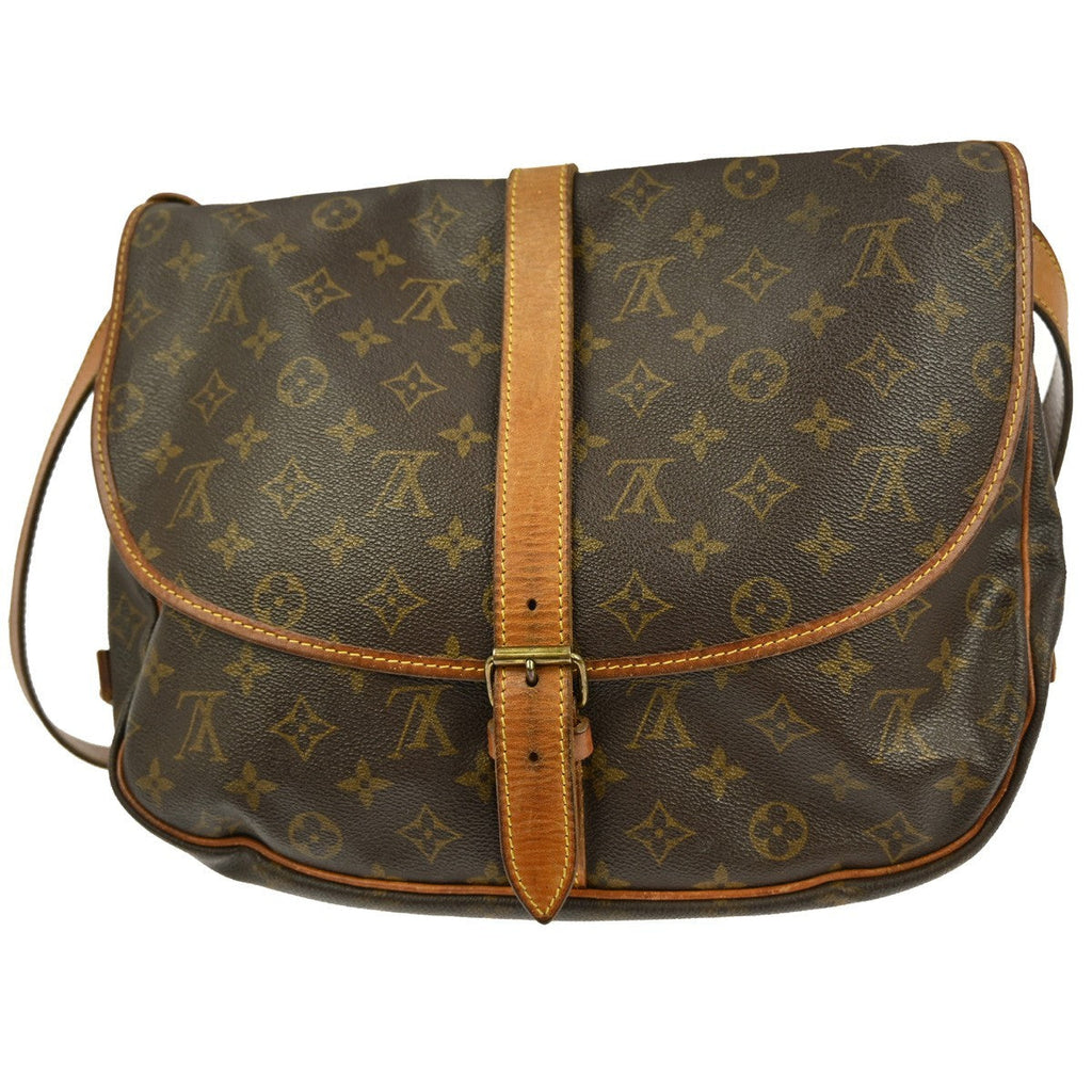 Louis Vuitton Saumur Handbag Monogram Canvas Brown Canvas Shoulder Bag
