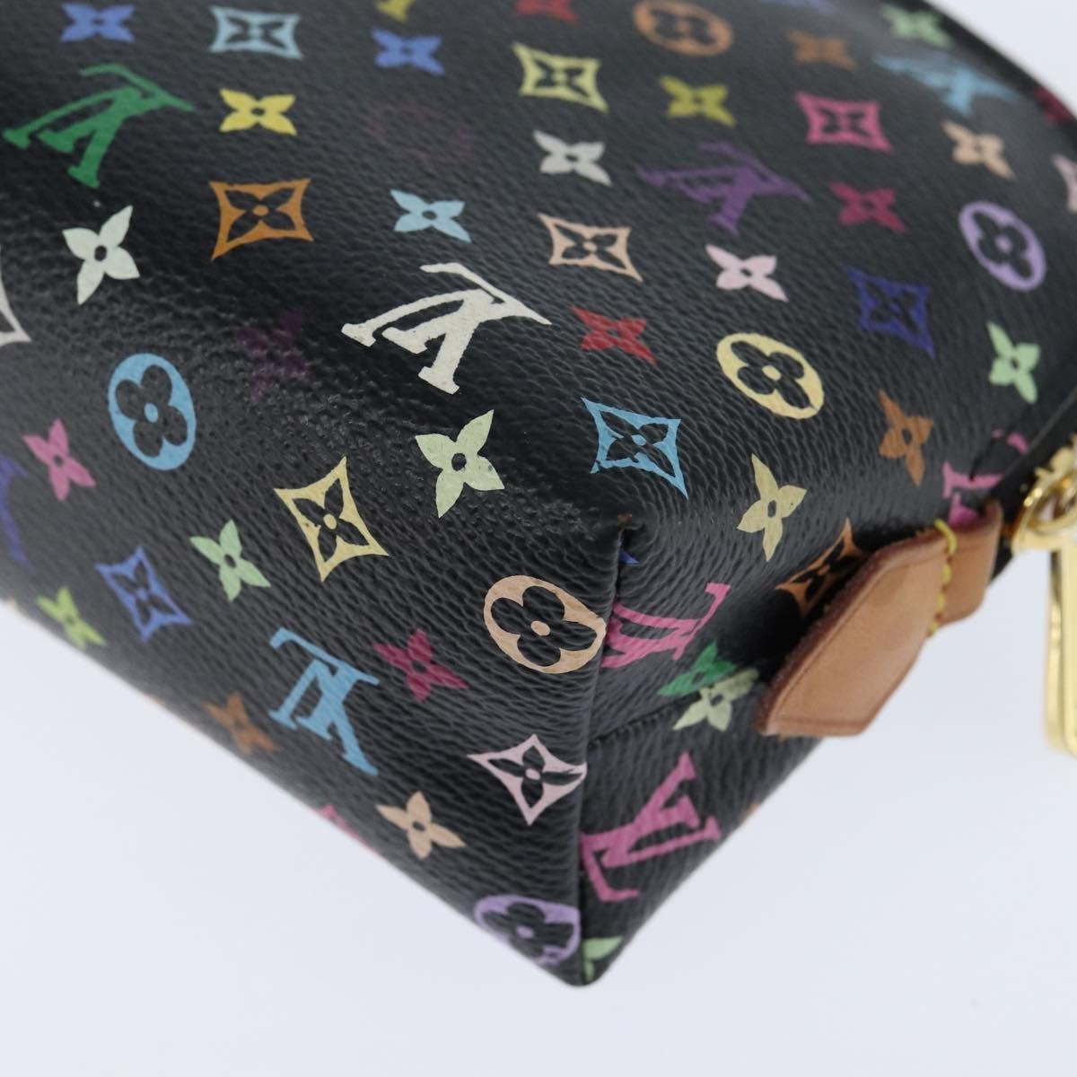Louis Vuitton Cosmetic Pouch Monogram Multicolor Black Canvas Clutche & Pouche Bag