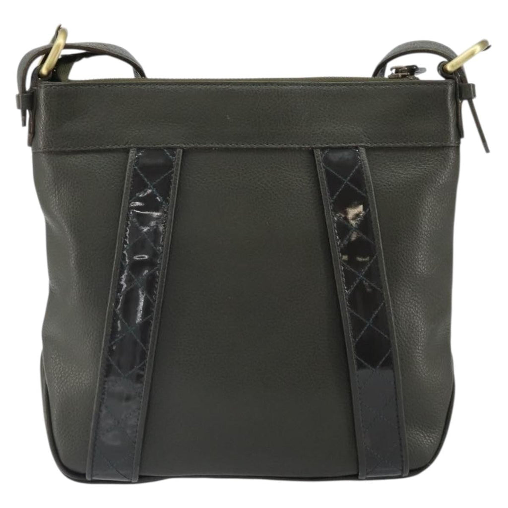 Burberry Vintage Shoulder Bag Leather Khaki Leather Shoulder Bag