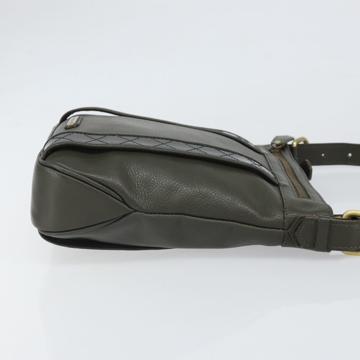 Burberry Vintage Shoulder Bag Leather Khaki Leather Shoulder Bag