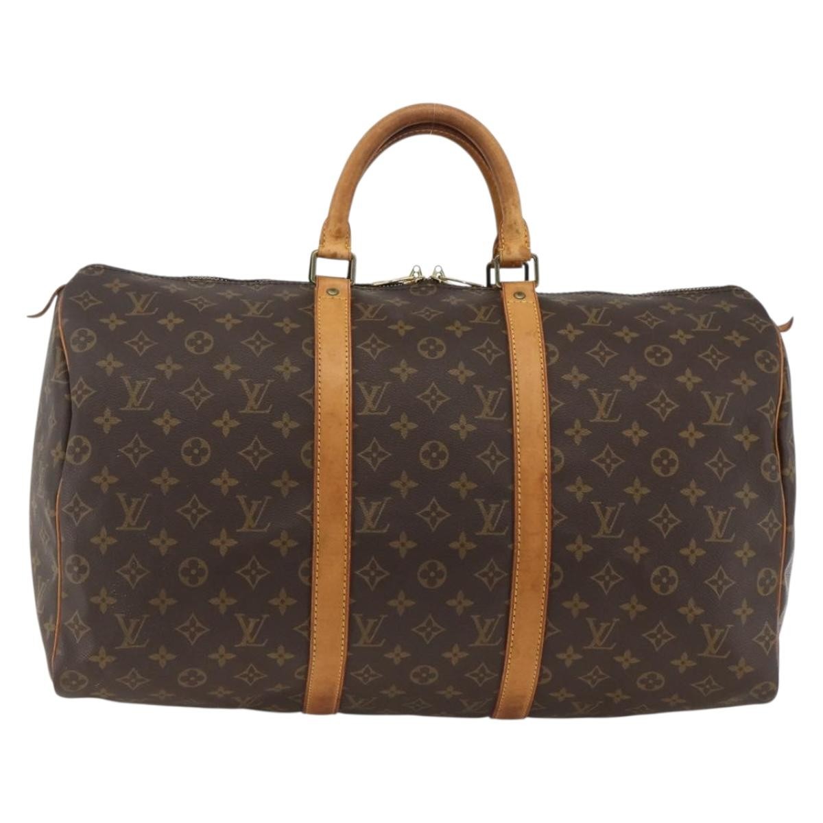 Louis Vuitton Keepall Bag Monogram Canvas Brown Canvas Travel Bag