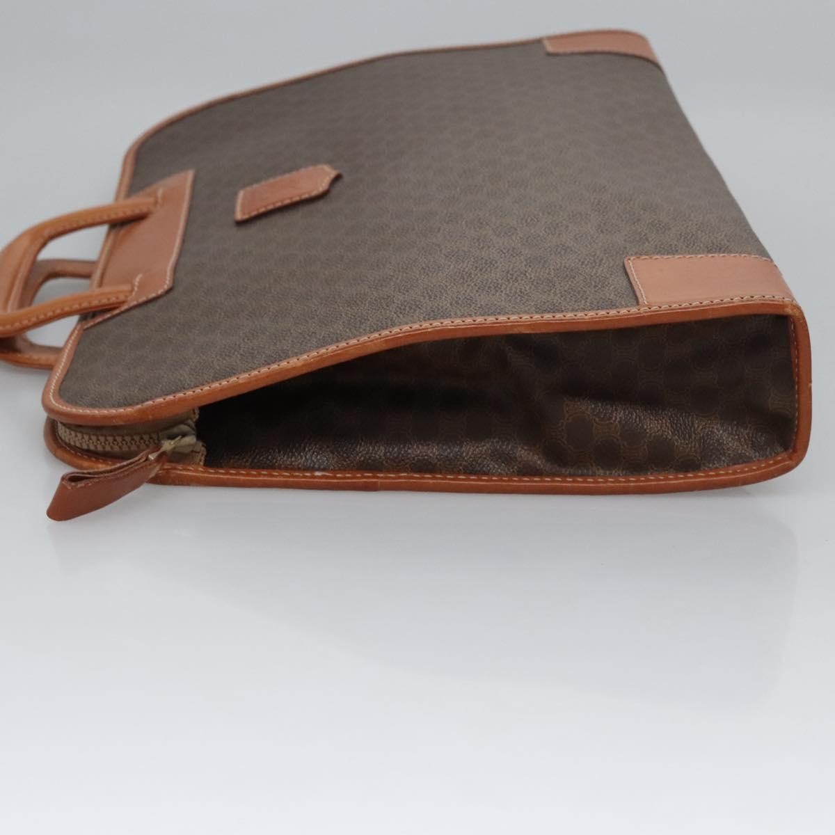 Celine Macadam Briefcase Canvas And Leather Brown Canvas Briefcase Bag