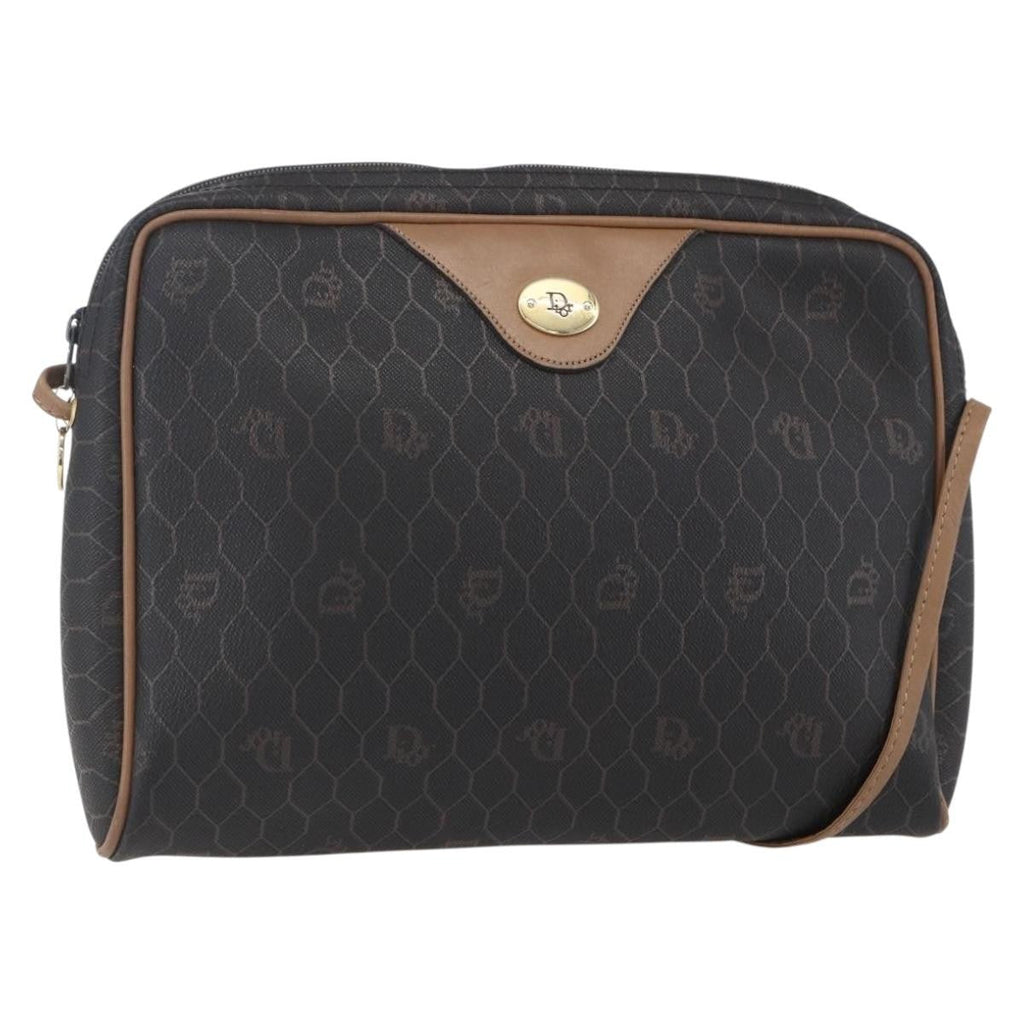 Christian Dior Vintage Honeycomb Shoulder Bag Canvas Black Canvas Shoulder Bag Bag (Pre-Owned)